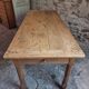 Old farmhouse dining table, rustic kitchen, poplar top, chestnut base, two drawers, 1800–1850.