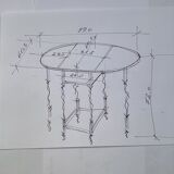 Oak wood table dimension: height -72cm- width -89cm- depth -31.5 to 89cm-