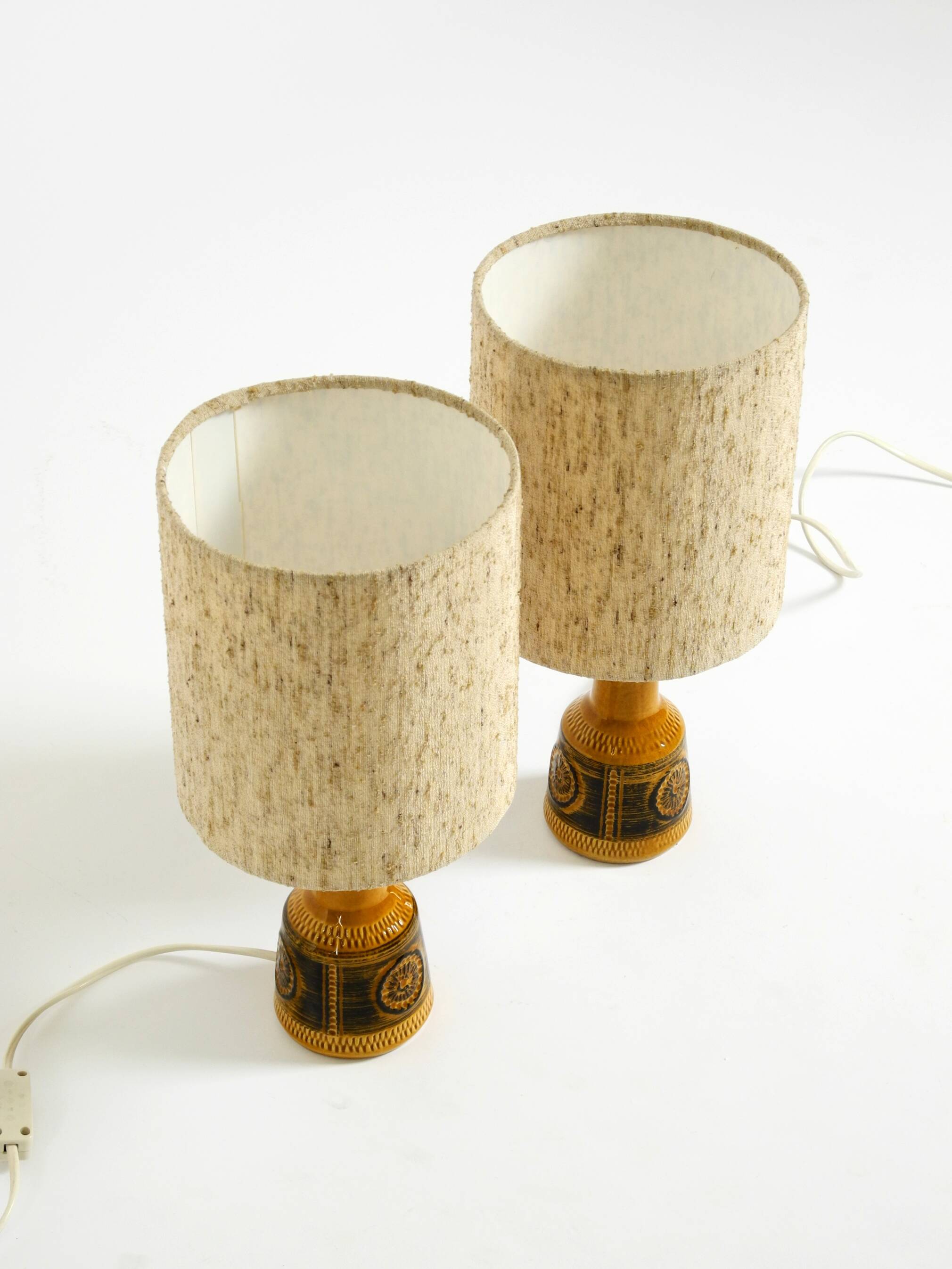A pair of beautiful small ceramic table lamps by Cloos & Co., 1960s
