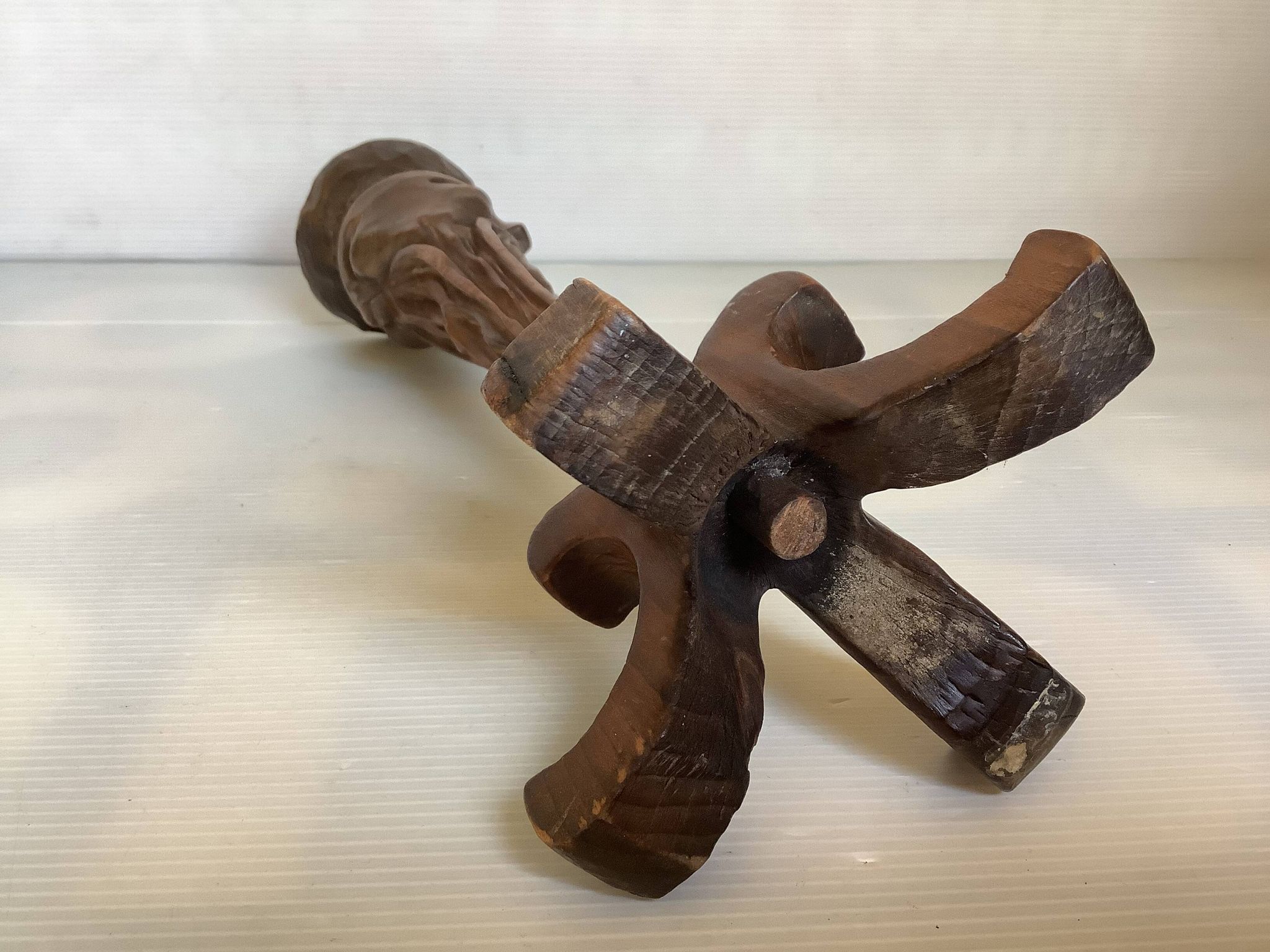 Large wooden candle holder