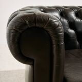 Chesterfield-style leather sofa set, set of 3