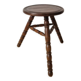 Turned wooden tripod stool