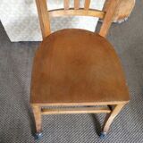 Wooden chair with wheels