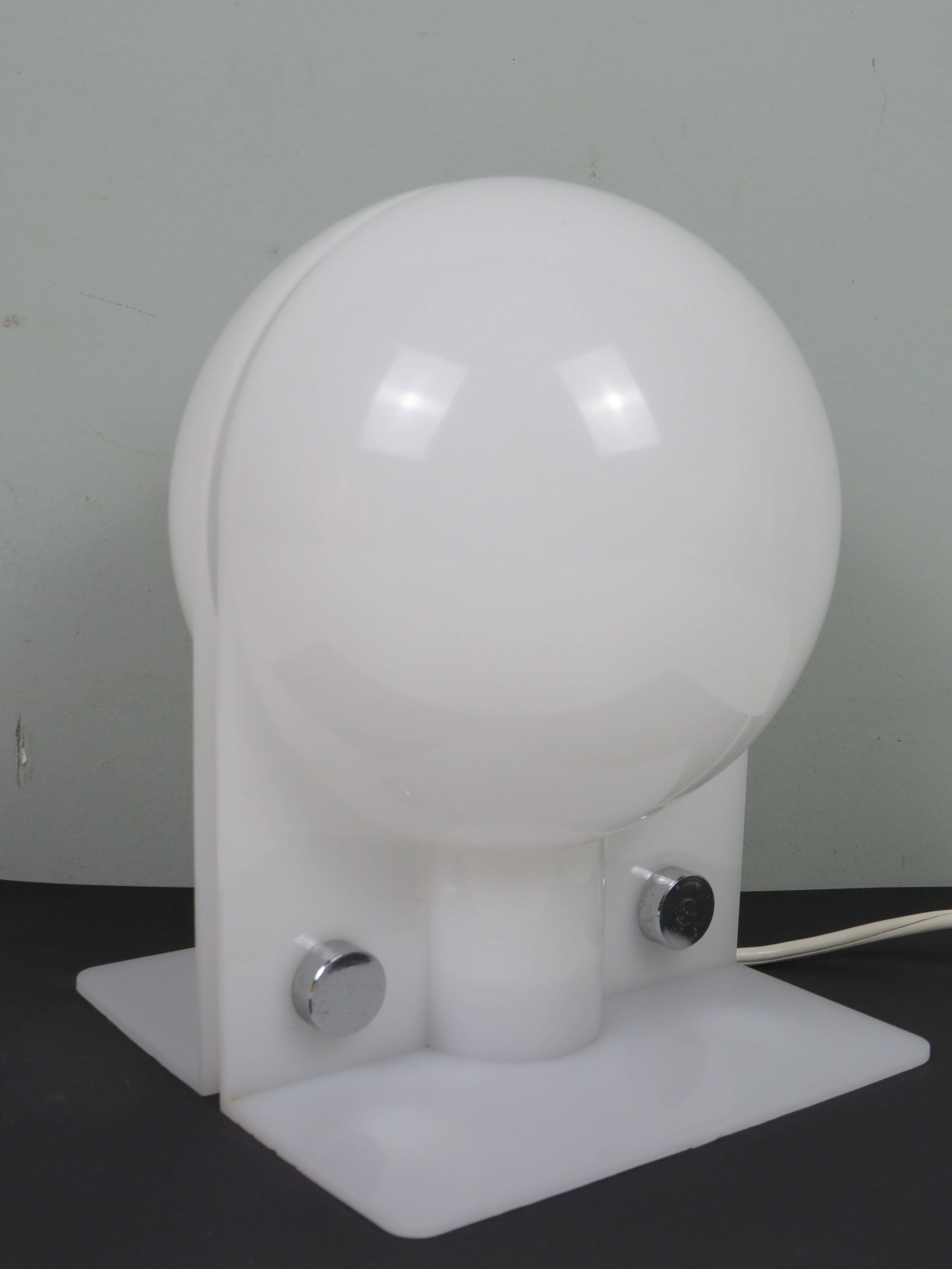 Vintage Guzzini lamp by Sergio Brazzoli, Italy 1970, Space Age design.