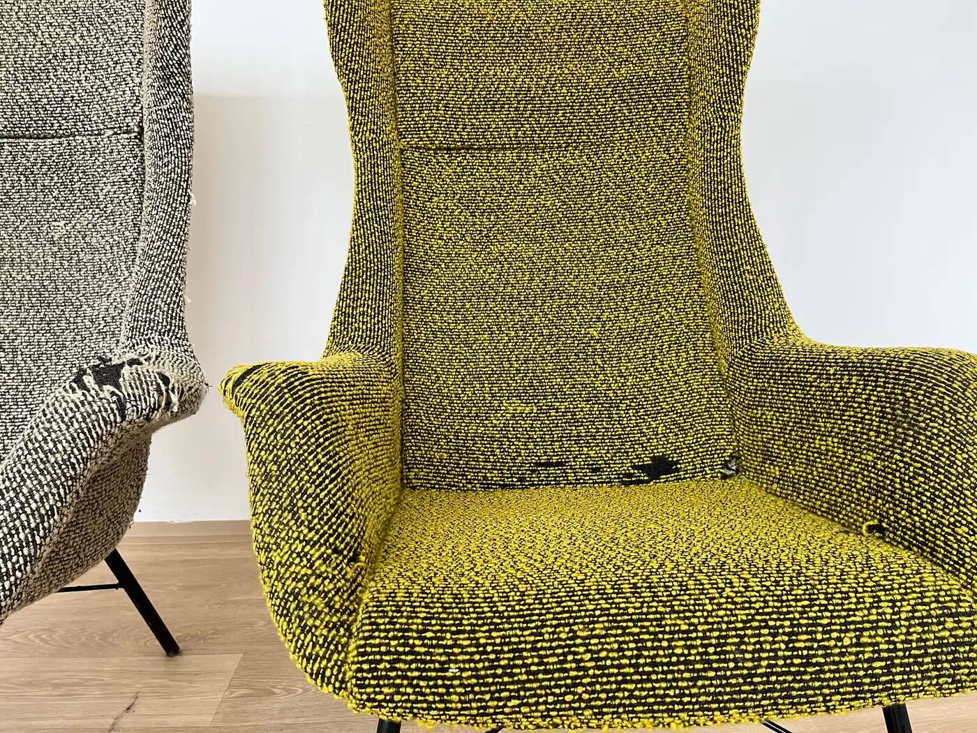Pair of design fibreglass wing chairs by Miroslav Navratil, 1970s