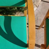 3 vintage design bridge armchairs, rounded armrests