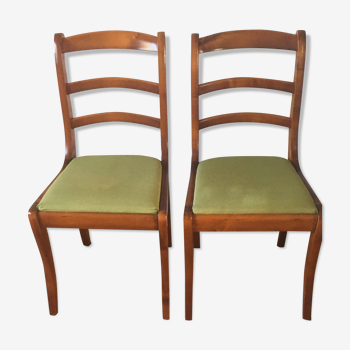 Lot of 2 seat chairs green fabric