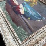HST/P sketch painting "Still life with apple" + frame