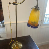 Art Deco desk lamp in brass and glass paste "Muller Frères"