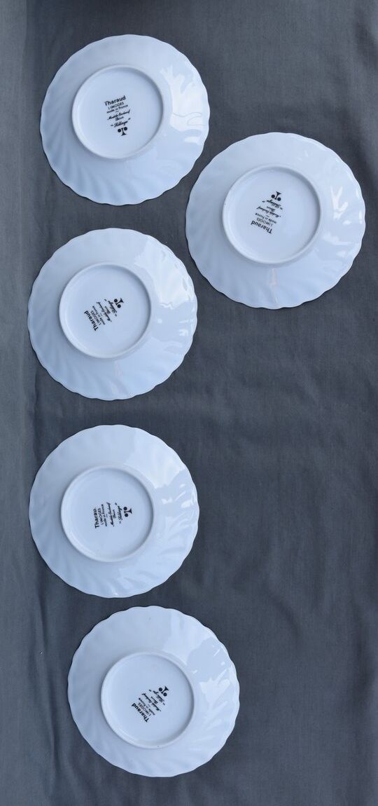 6 coffee cups and saucers Tharaud Limoges form valençay sillage model