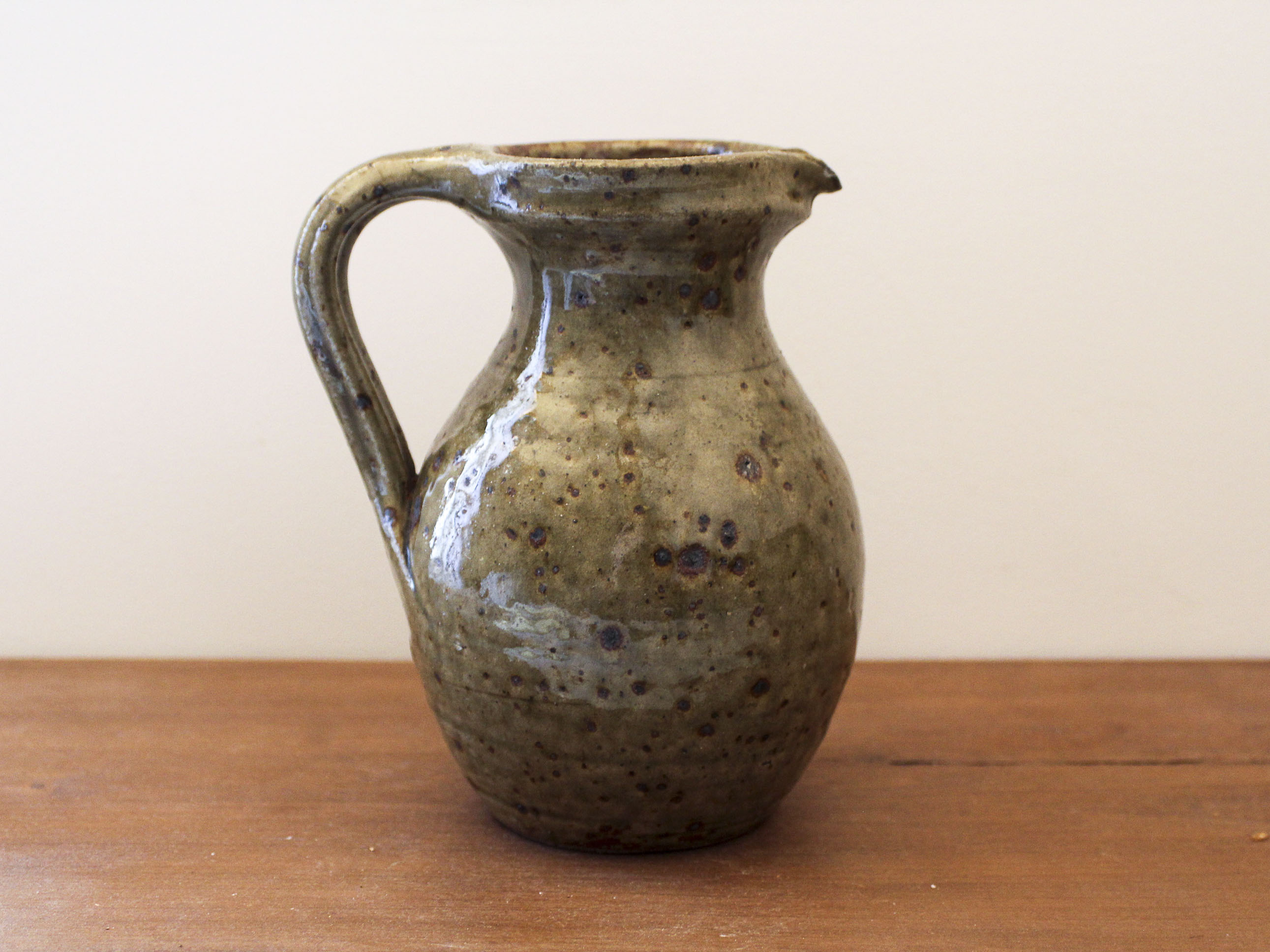 Pyrite stoneware pitcher Guy Baudat 70s