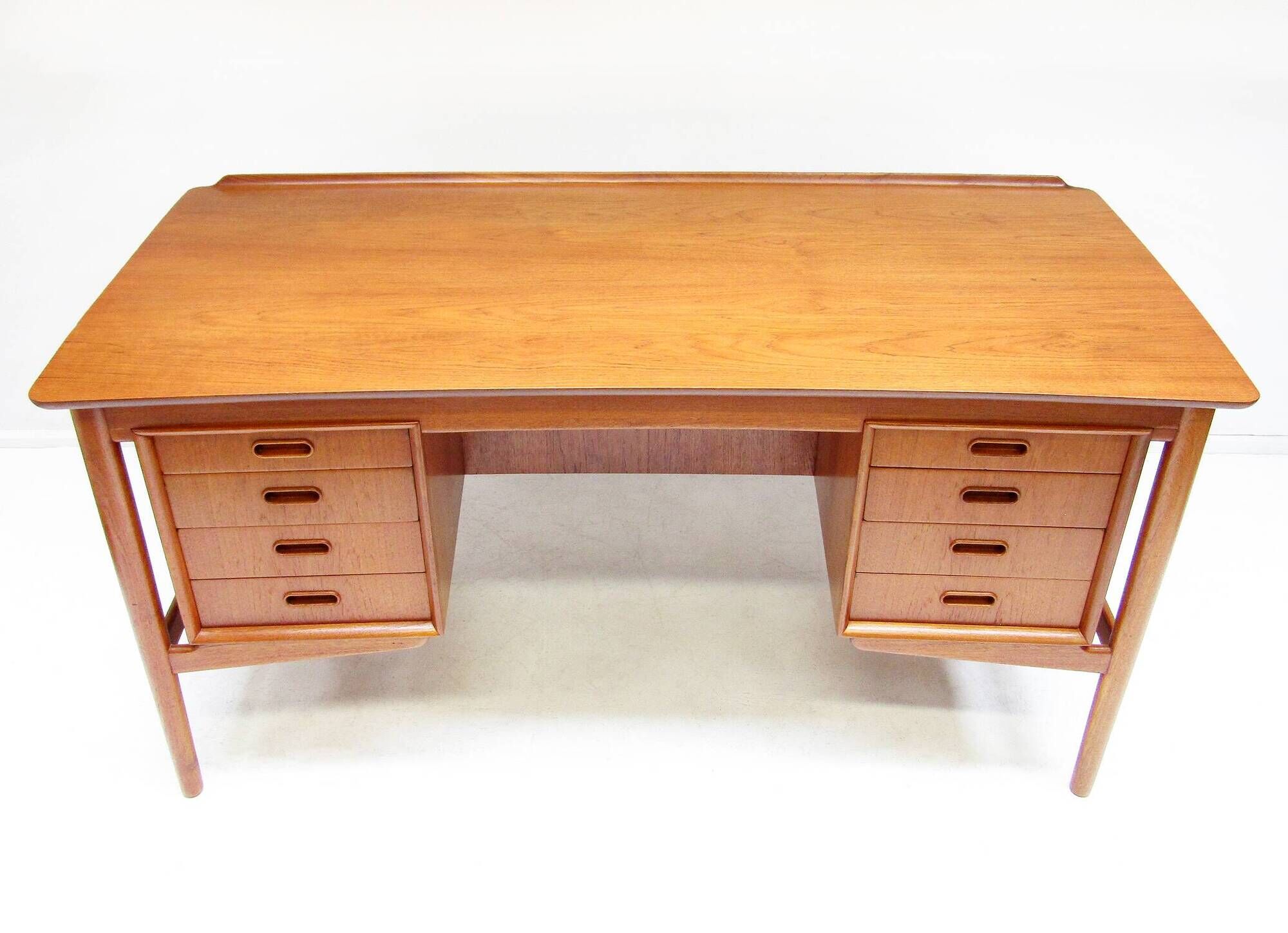 Sculpted 1960s Danish Desk in Teak by Svend Aage Madsen