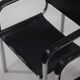 Lot de 2 chaises italiennes modernes en cuir et acier chromé des années 1980