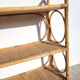 Library cabinet rattan shelf 1960