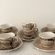 6 tasses et 5 soucoupes modèle écume en faïence de Niderviller