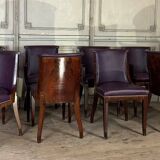 Set of 4 Art Deco chairs and 4 armchairs in rosewood, circa 1930