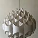 Rhythmic sculptural globe pendant light by H. Milanda, Scandinavian design, 1970