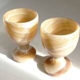 Set of 2 onyx egg cups
