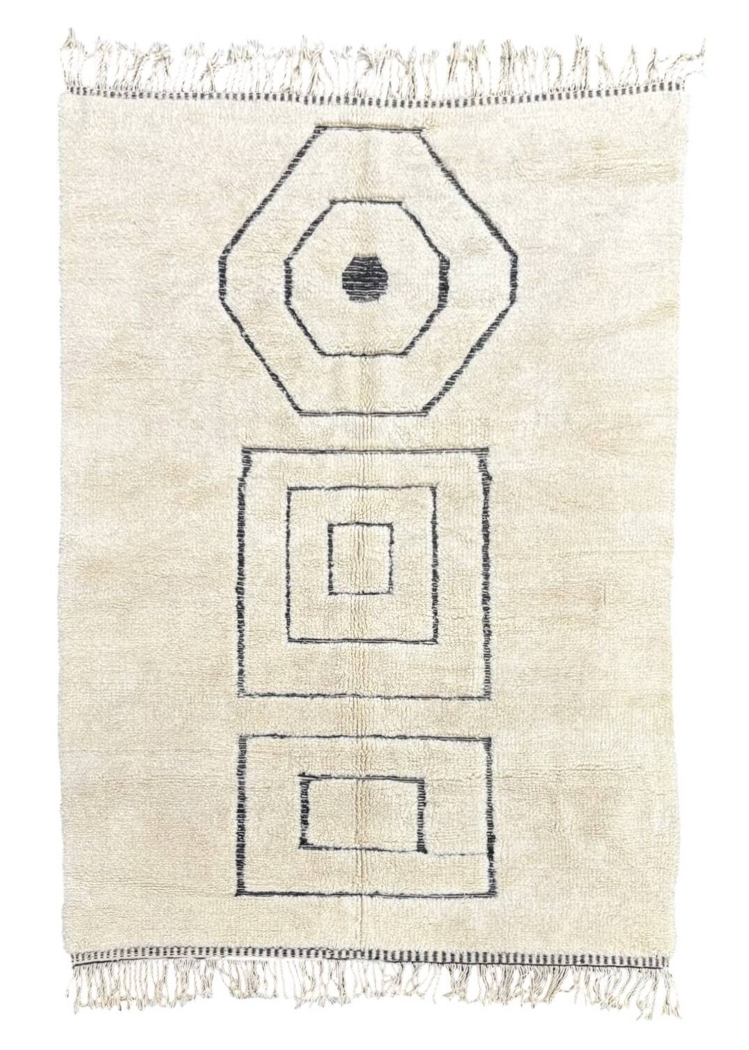 White Mrirt rug in wool 180×270 cm