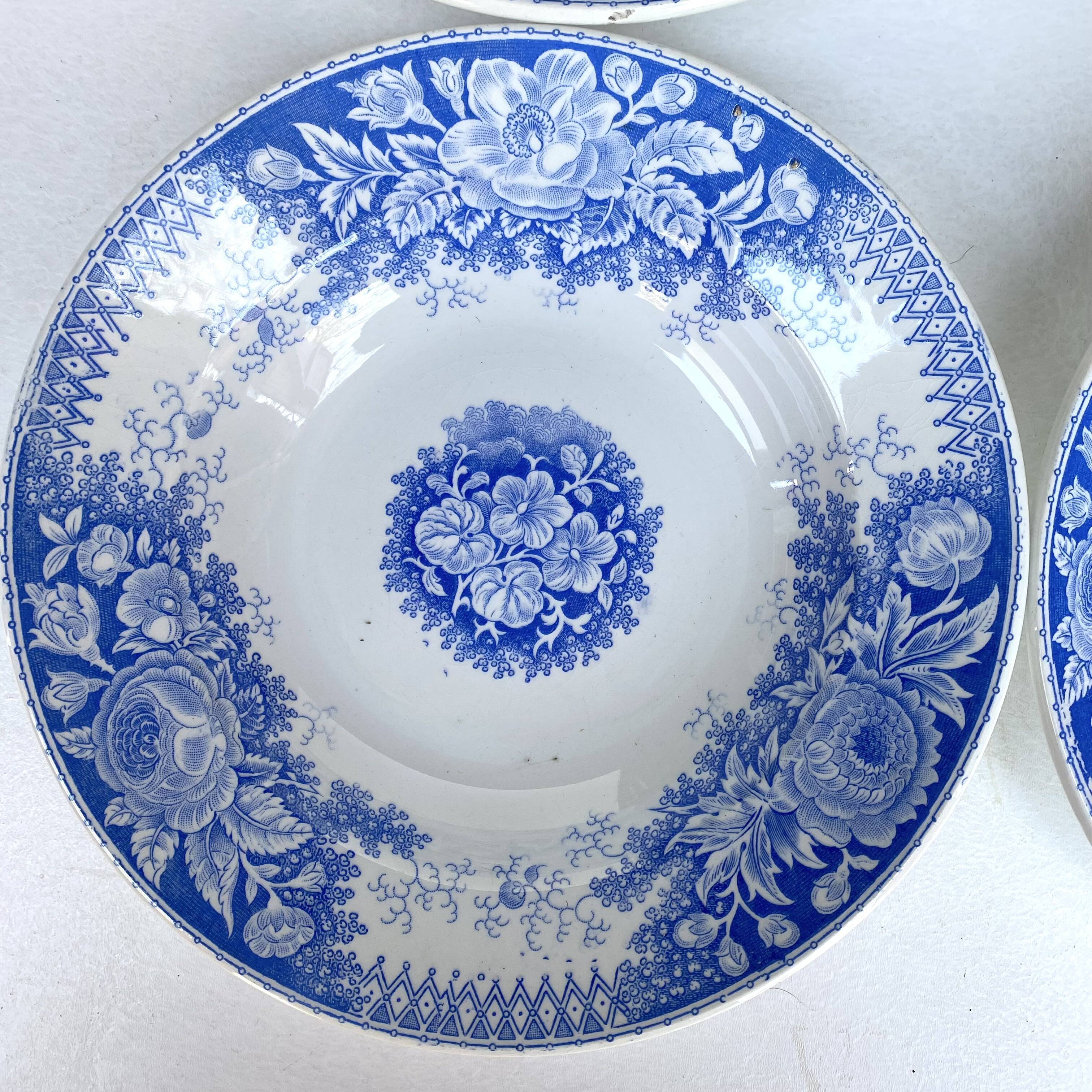 Set of 4 Sarreguemines Jardinière deep plates