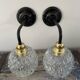 Pair of wall sconces globes in chiseled glass