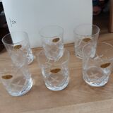 Service of 6 crystal glasses of polished Arques