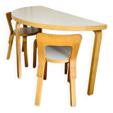 Table, 2 chairs and 1 stool Alvar Aalto