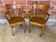 Pair of Antique FISHEL Vintage Wood Armchairs #C623