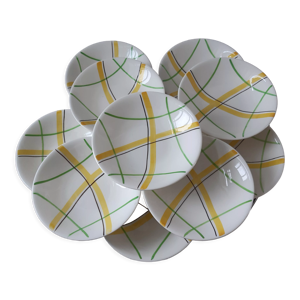 Lot de 10 assiettes creuses Gien