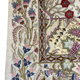 Tapis Persan Ghoum en soie 100% - 100x143cm