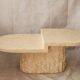 Table basse ovale en pierre mactan beige Magnussen Ponte