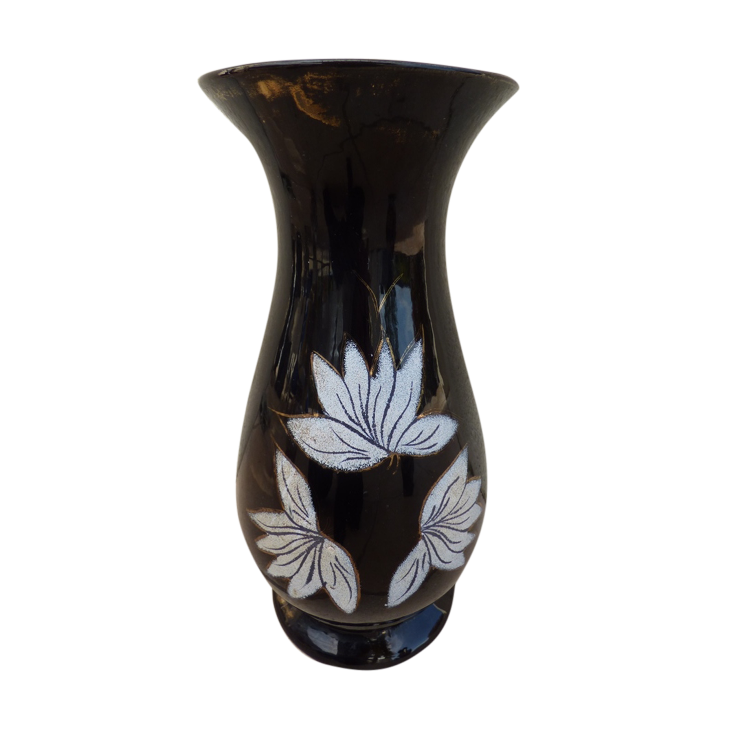 Navy blue and gold vase