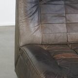 Gray leather design armchair from the 70s