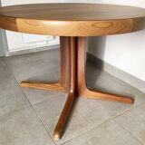 Table scandinave ronde Baumann vintage à pied central étoile extensible