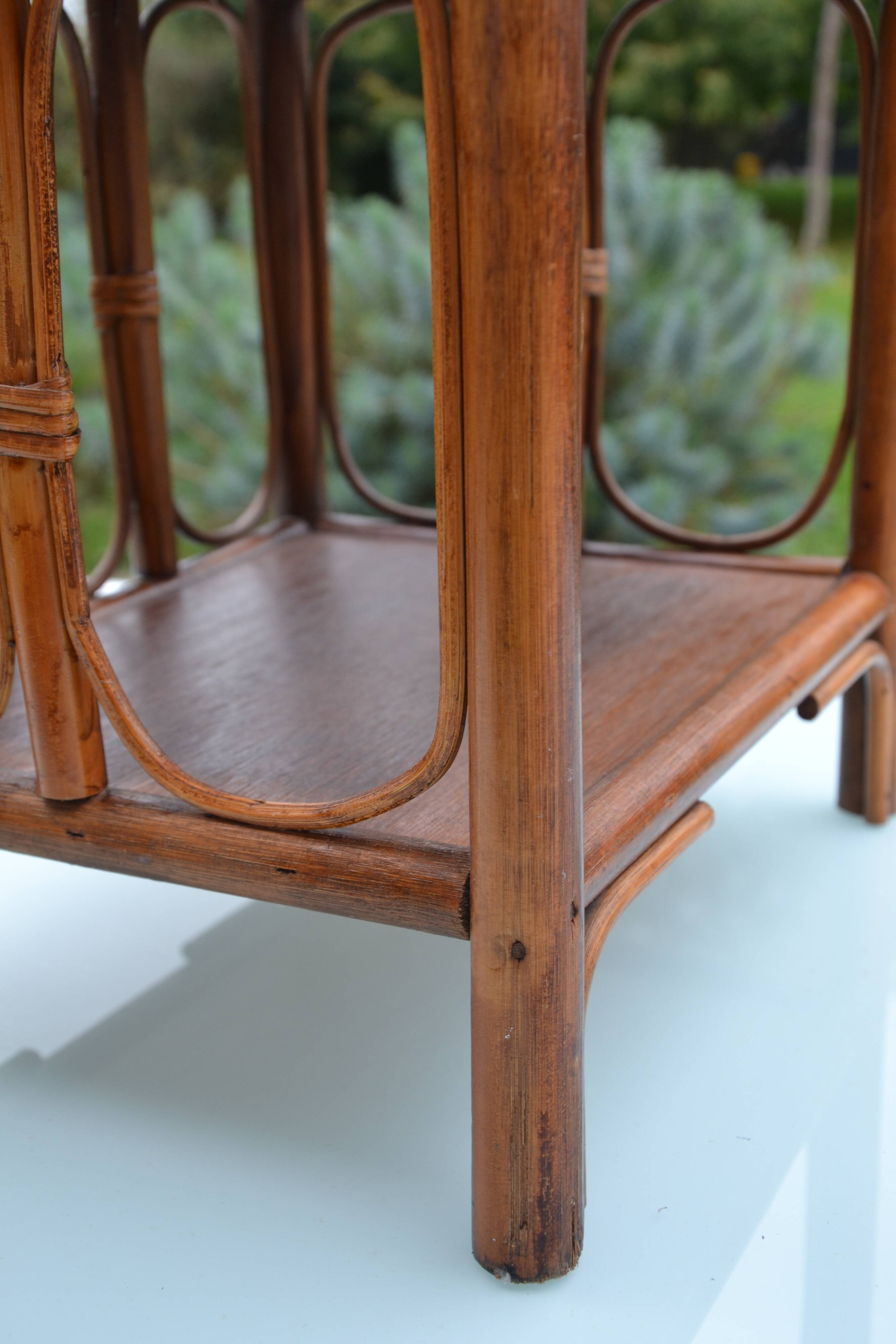 Small rattan bedside table/cabinet