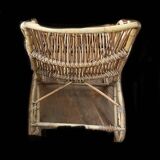 Vintage 70s rattan wicker armchair