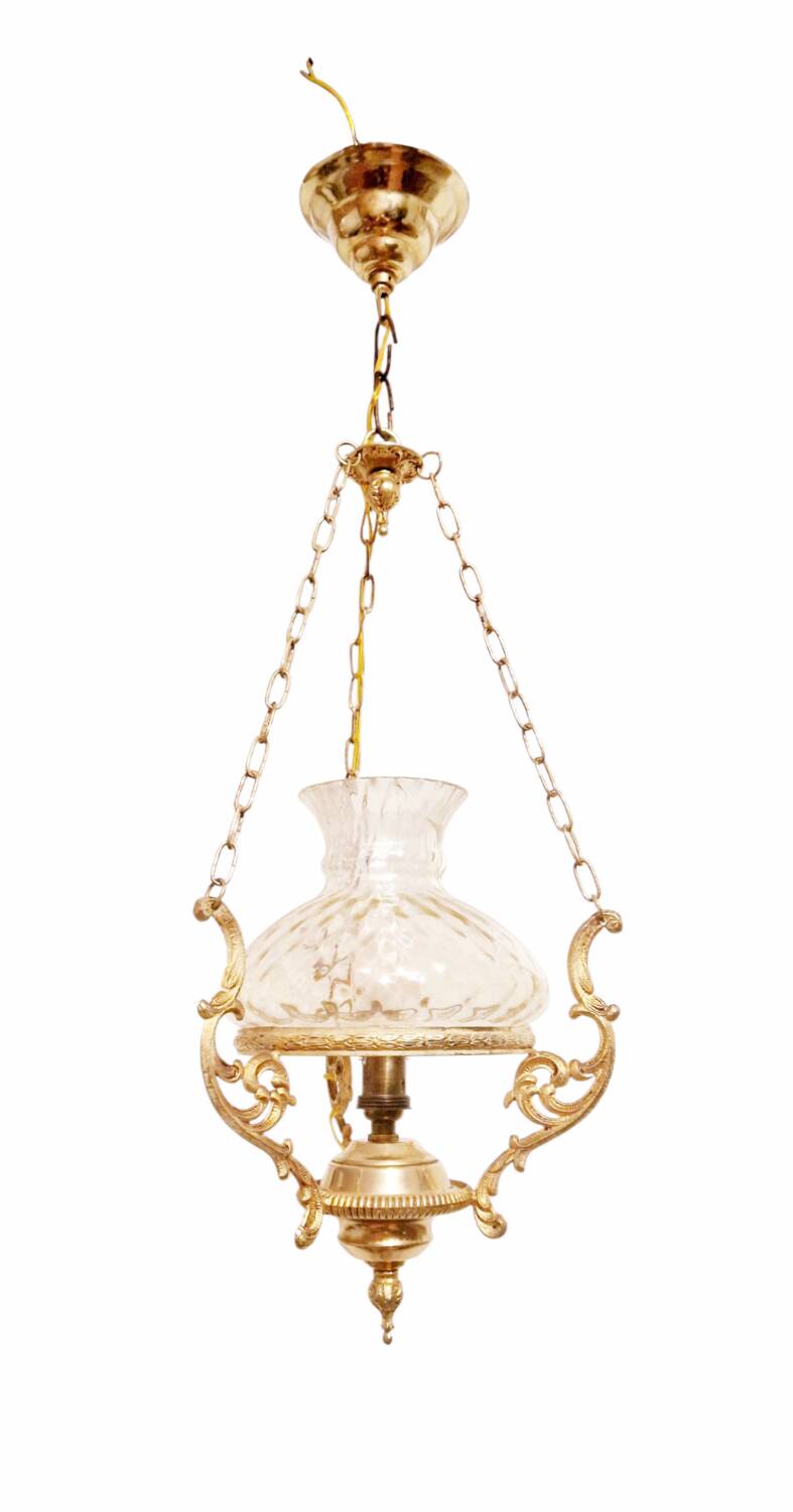 Neo-Louis XV style chandelier - Brass and blown glass