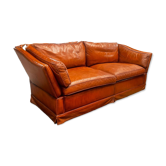 Canapé confortable en cuir véritable avec pieds de support