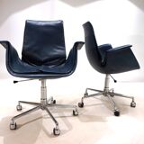 Set of 2 Kill International 6727 leather office chairs by Fabricius & Kastholm
