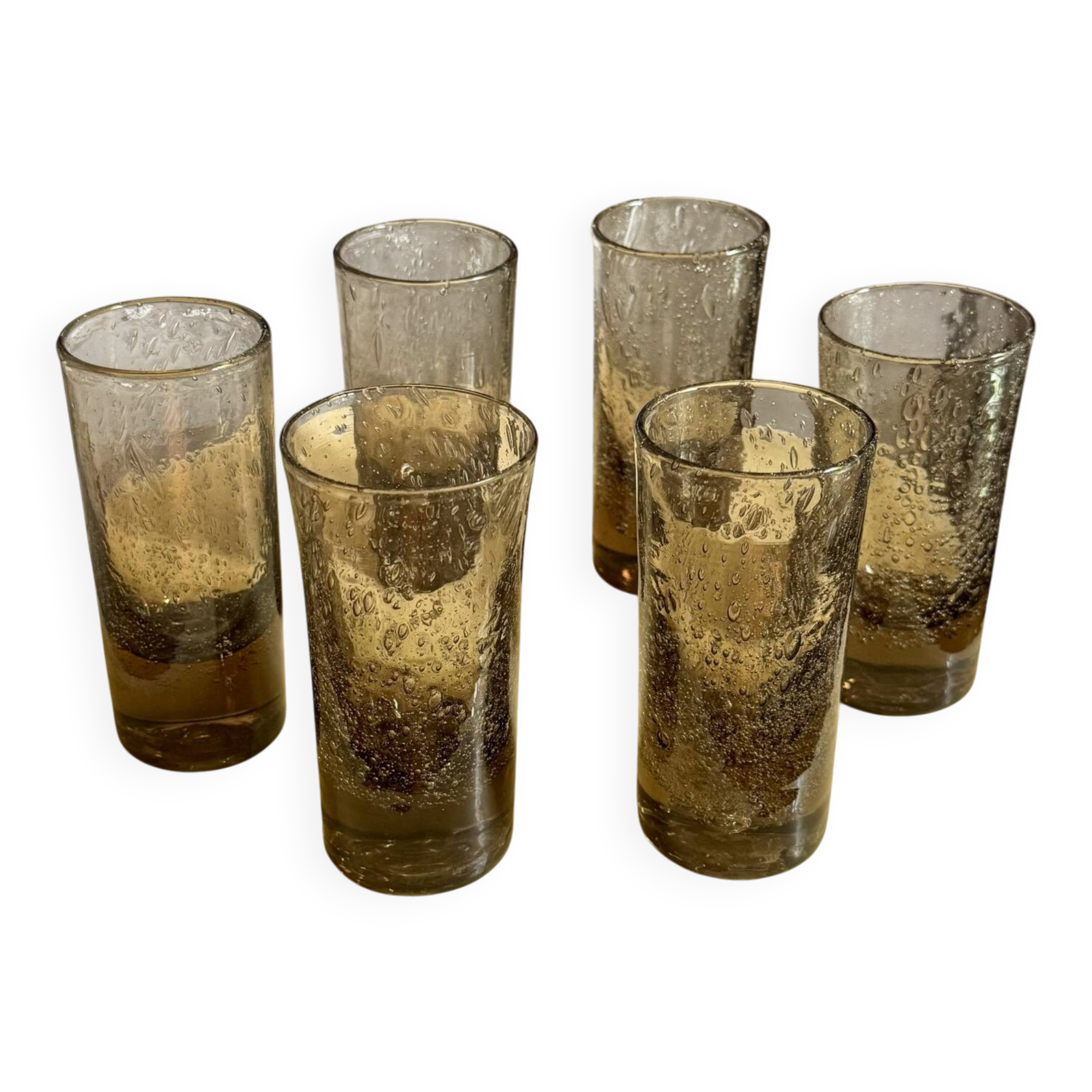 Verres tubes en verre soufflé fumée