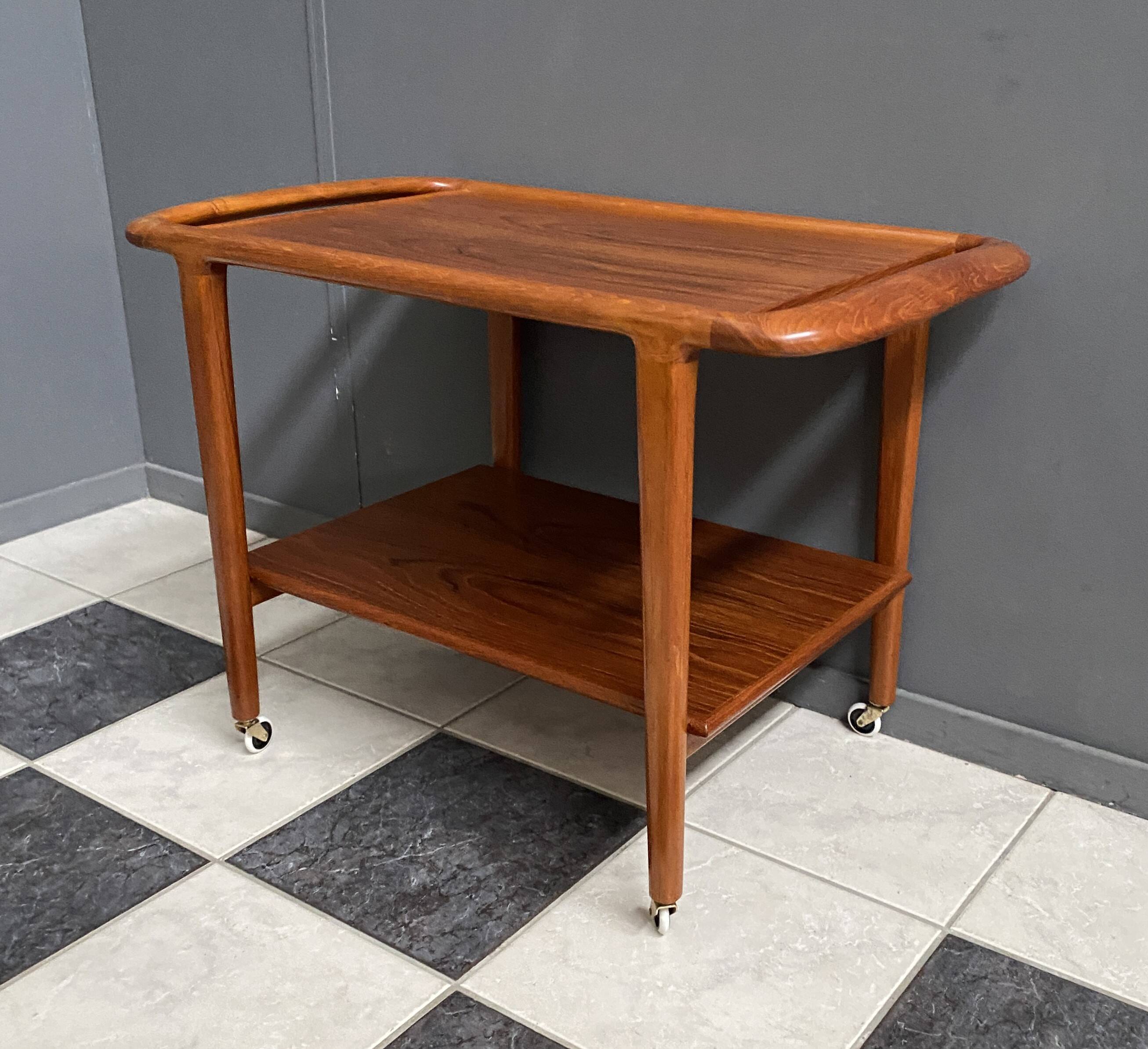 Teak serving trolley by Niels Otto Moller Denmark 1960s Old store stock