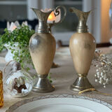 2 alabaster soliflores