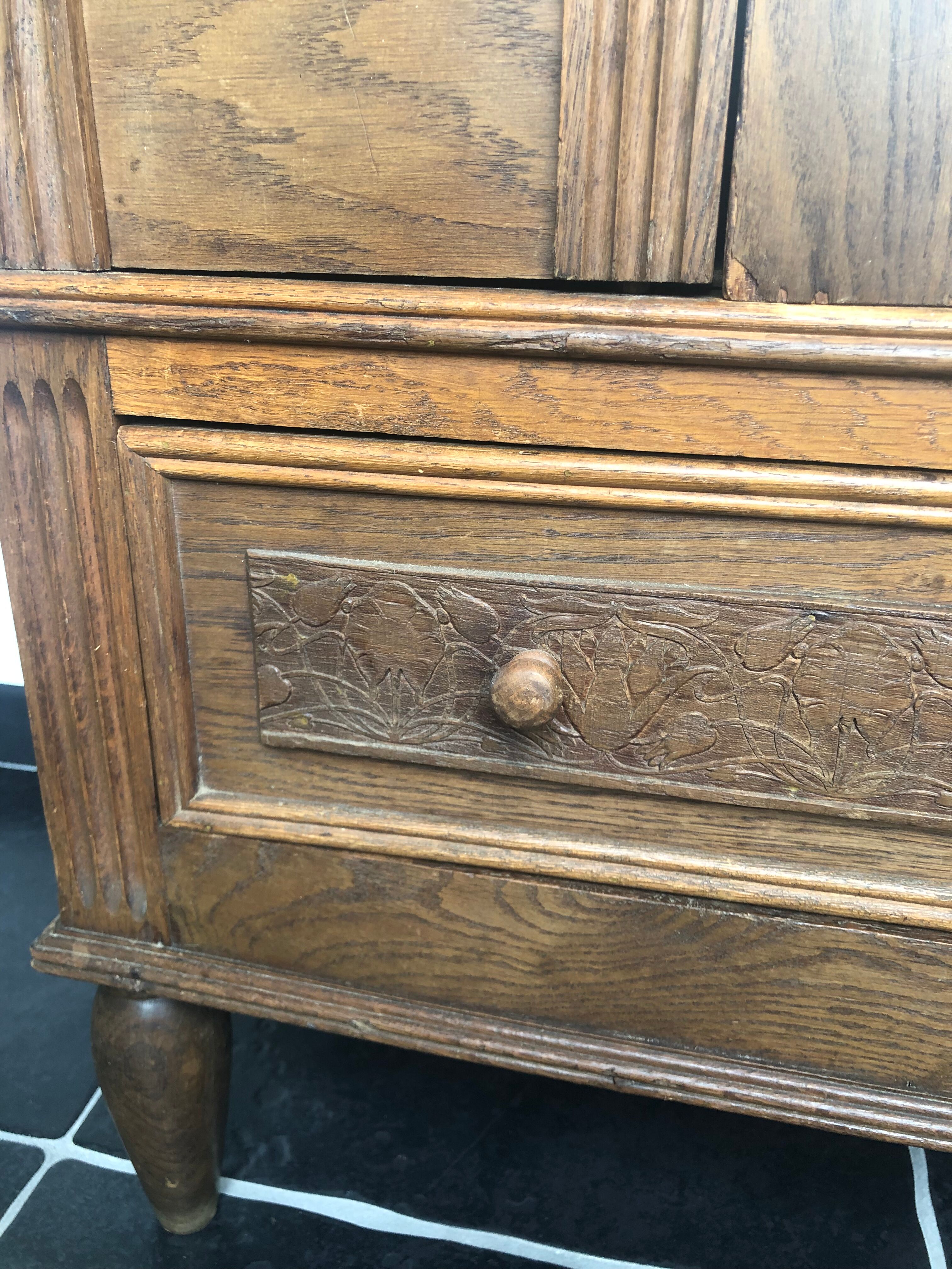 Antique wardrobe with mirror