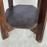 Pedestal table or small octagonal side table quadripod base with modernist spacer