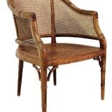 Vintage French wicker chair, 1980s