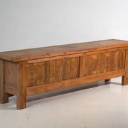 Storage unit, sideboard in painted wood and original blue patina, c.1850