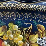 Hand-painted Russian tray, Zhostovo, signed vintage decorative tray.