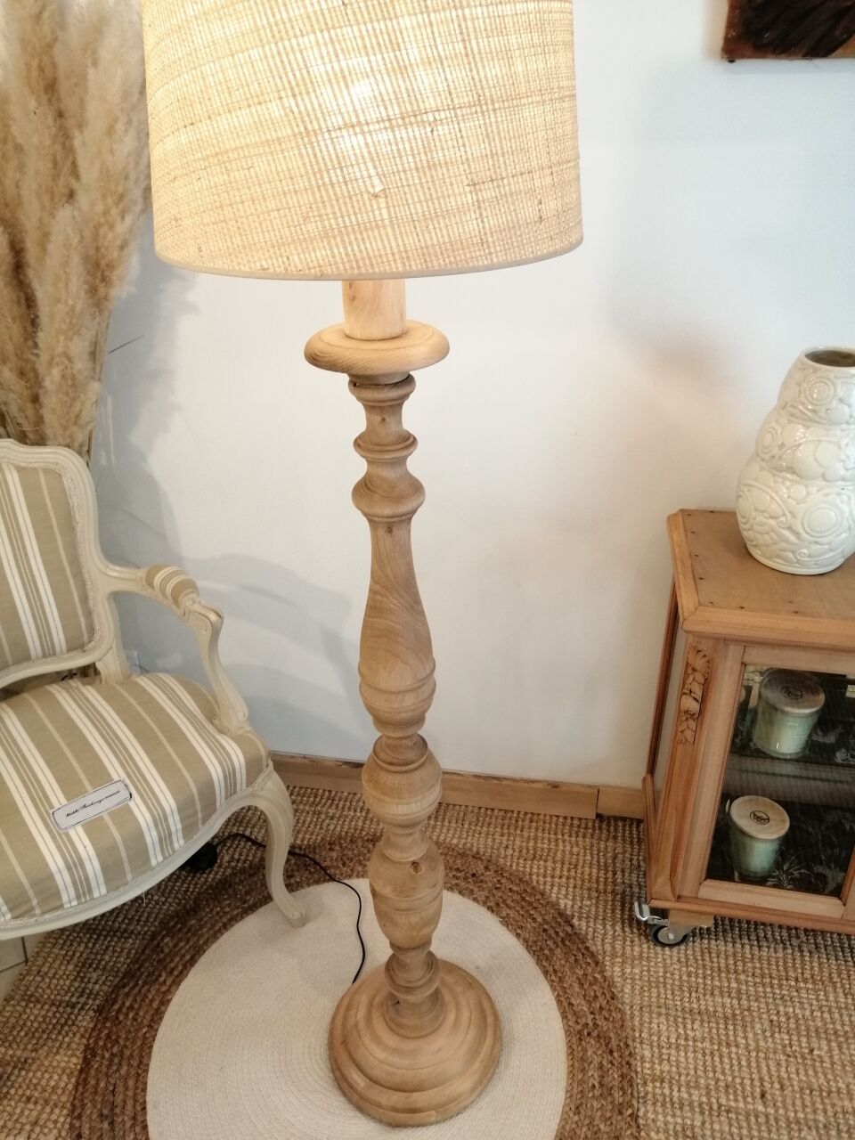 Vintage wooden floor lamp