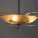 Brass and Curved Glass Ceiling Light from ESC Zukov, 1940s