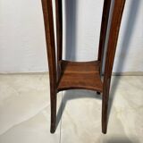 Vintage dark wood side table with curved base